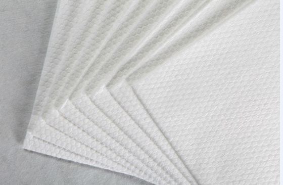 petit tissu blanc de coton de grain de perle de Spunlace de tissu non-tissé du polyester 62g et visqueux, protections, chiffons humides