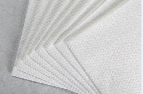 petit tissu blanc de coton de grain de perle de Spunlace de tissu non-tissé du polyester 62g et visqueux, protections, chiffons humides