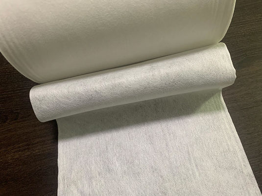tissu non-tissé blanc de Spunlace de la viscose 50g et du polyester pour le tissu de coton, protections, chiffons humides